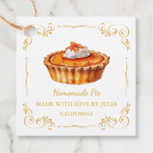 ヴィンテージ自家製パイスクエアつるラベル フェイバータグ