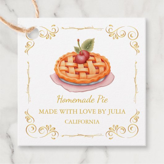 ヴィンテージ自家製パイスクエアつるラベル フェイバータグ (正面)