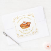 ヴィンテージ自家製パイスクエアラベル スクエアシール (封筒)