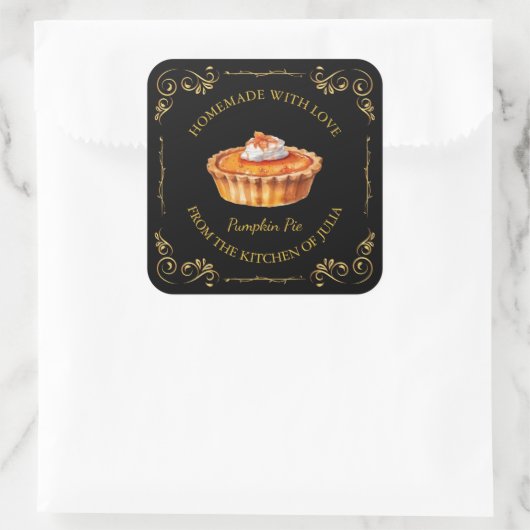 ヴィンテージ自家製パイスクエアラベル スクエアシール (バッグ)