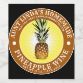 ヴィンテージ自家製パイナップルワインテンプレート ワインラベル (シングルラベル)