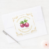 ヴィンテージ自家製パッションフルーツジャムスクエアラベル スクエアシール (封筒)