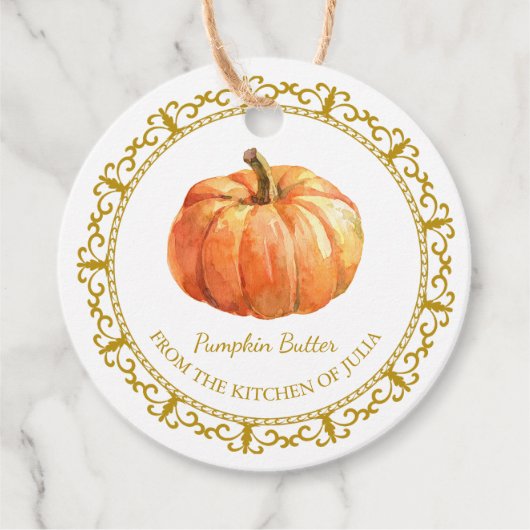 ヴィンテージ自家製パンプキンバタつるーラベルlホワイト フェイバータグ (正面)
