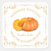 ヴィンテージ自家製パンプキンバタースクエアラベル スクエアシール (正面)