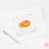 ヴィンテージ自家製パンプキンバタースクエアラベル スクエアシール (封筒)