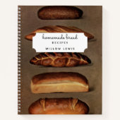 ヴィンテージ自家製パンレシピファミリークックブック ノートブック (正面)