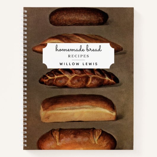 ヴィンテージ自家製パンレシピファミリークックブック ノートブック (正面)