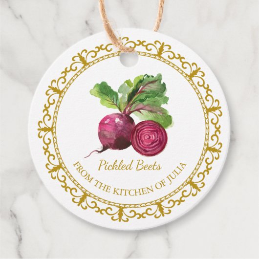 ヴィンテージ自家製ビーツルートピクルつるラベル フェイバータグ (正面)