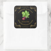 ヴィンテージ自家製ビーツルートピックスクエアラベル スクエアシール (バッグ)