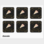 ヴィンテージ自家製ピザスクエアラベル スクエアシール (シート)