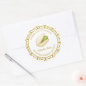 ヴィンテージ自家製ピスタチオペストラベルlホワイト ラウンドシール (封筒)