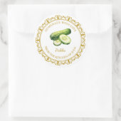 ヴィンテージ自家製ピックルラベルlホワイト ラウンドシール (バッグ)