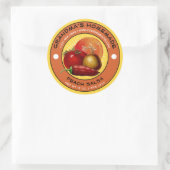 ヴィンテージ自家製ピーチサルサラベルテンプレート ラウンドシール (バッグ)