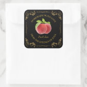 ヴィンテージ自家製ピーチジャムスクエアラベル スクエアシール (バッグ)