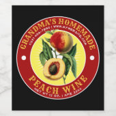 ヴィンテージ自家製ピーチワインラベルテンプレート ワインラベル (シングルラベル)