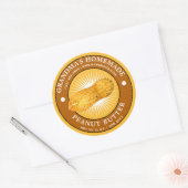 ヴィンテージ自家製ピーナッツバターラベルテンプレート ラウンドシール (封筒)