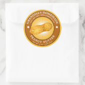 ヴィンテージ自家製ピーナッツバターラベルテンプレート ラウンドシール (バッグ)