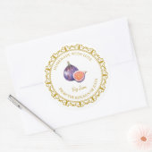 ヴィンテージ自家製フィグジャムラベルlホワイト ラウンドシール (封筒)