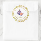 ヴィンテージ自家製フィグジャムラベルlホワイト ラウンドシール (バッグ)