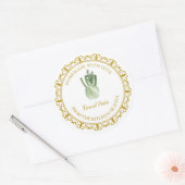 ヴィンテージ自家製フェンネルペストラベルlホワイト ラウンドシール (封筒)