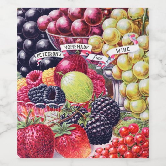 ヴィンテージ自家製フルーツ ワインラベル (シングルラベル)