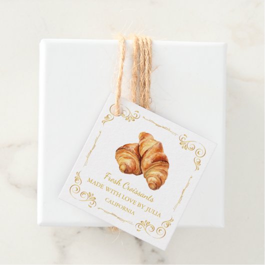 ヴィンテージ自家製フレッシュクロワッサンスクエアつるラベル フェイバータグ (インサイチュ)