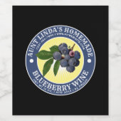 ヴィンテージ自家製ブルーベリーワインラベルテンプレート ワインラベル (シングルラベル)