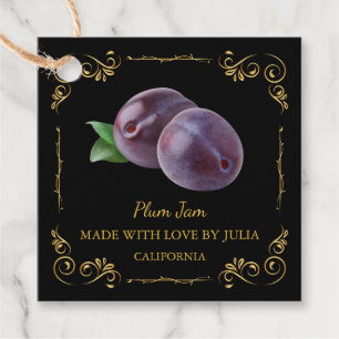 ヴィンテージ自家製プラムジャムスクエアつるラベル フェイバータグ
