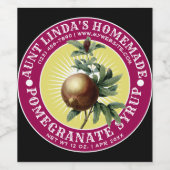 ヴィンテージ自家製ポメグラナートシロップテンプレート ワインラベル (シングルラベル)