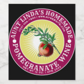 ヴィンテージ自家製ポメグラナートワインテンプレート ワインラベル (シングルラベル)