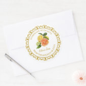 ヴィンテージ自家製ミックスシトラスジャムラベルlホワイト ラウンドシール (封筒)