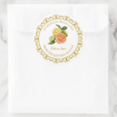 ヴィンテージ自家製ミックスシトラスジャムラベルlホワイト ラウンドシール (バッグ)