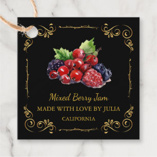 ヴィンテージ自家製ミックスベリージャムスクエアつるラベル フェイバータグ