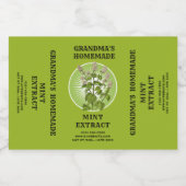 ヴィンテージ自家製ミントエキストラベルテンプレート リキュールボトルラベル (シングルラベル)