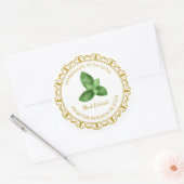 ヴィンテージ自家製ミントエキストラベルlホワイト ラウンドシール (封筒)