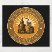 ヴィンテージ自家製ムーンシャインテンプレート リキュールボトルラベル (シングルラベル)