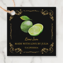 ヴィンテージ自家製ライムジャムスクエアつるラベル