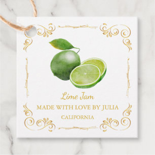 ヴィンテージ自家製ライムジャムスクエアつるラベル フェイバータグ