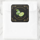 ヴィンテージ自家製ライムジャムスクエアラベル スクエアシール (バッグ)