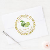 ヴィンテージ自家製ライムジャムラベルlホワイト ラウンドシール (封筒)