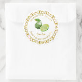 ヴィンテージ自家製ライムジャムラベルlホワイト ラウンドシール (バッグ)