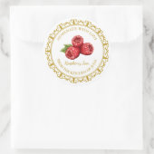 ヴィンテージ自家製ラズベリージャムラベルlホワイト ラウンドシール (バッグ)