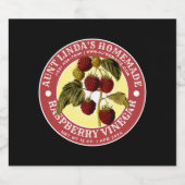 ヴィンテージ自家製ラズベリー酢ラベルテンプレート リキュールボトルラベル (シングルラベル)