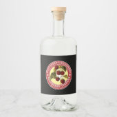 ヴィンテージ自家製ラズベリー酢ラベルテンプレート リキュールボトルラベル (正面)