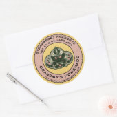 ヴィンテージ自家製ラベルテンプレート ラウンドシール (封筒)