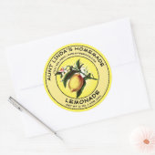 ヴィンテージ自家製レモネードラベルテンプレート ラウンドシール (封筒)