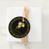 ヴィンテージ自家製レモンカードつるラベルLブラック フェイバータグ (インサイチュ)