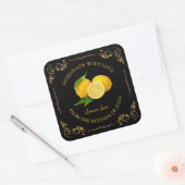 ヴィンテージ自家製レモンジャムスクエアラベル スクエアシール (封筒)