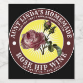 ヴィンテージ自家製ローズヒップワインテンプレート ワインラベル (シングルラベル)