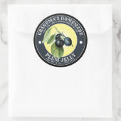 ヴィンテージ自家製梅ゼリーラベルテンプレート ラウンドシール (バッグ)